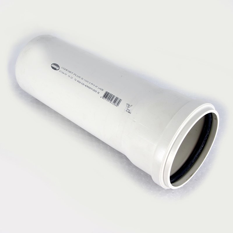 Канализационная труба 110 х 250 Sinikon с раструбом (белая) 500083K - Вид №1