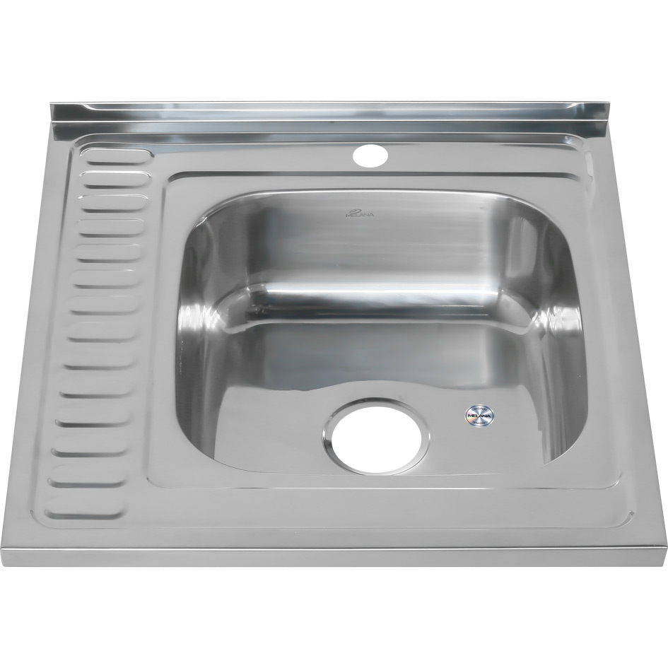 Мойка 6060 R MELANA 0,8/180 накладная прямоугольная с сифоном (006 t R *10) 006 t R (*10)