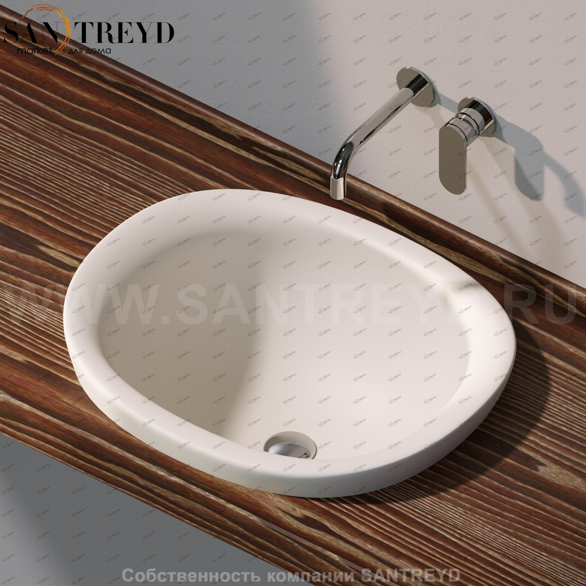 IO42609003 Накладная раковина под столешницу  овальная Ceramica Flaminia IO e SI