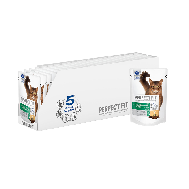 ПР0028917*24 Корм для кошек для стерилизованных конс. (упаковка - 24 шт) Perfect Fit 