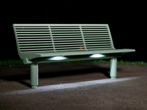 Скамья из нержавеющей стали со встроенным освещением