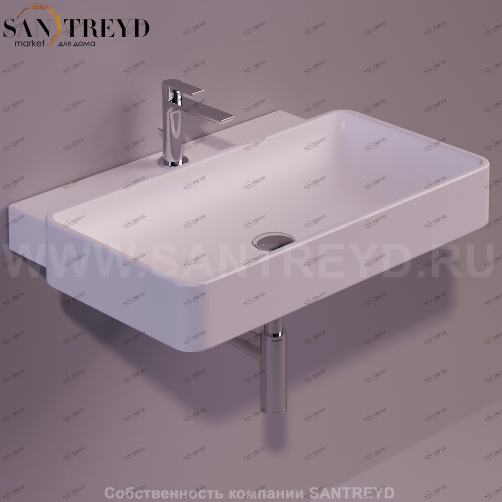 FL01BIANCOMATT Подвесная раковина настенная прямоугольная Simas Flow белая