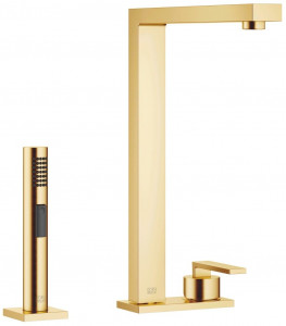 32843680-28_1_27722970-28_1 Смеситель на два отверстия с накладной панелью с душевым гарнитуром для ополаскивания - латунь сатинированная Dornbracht Lot