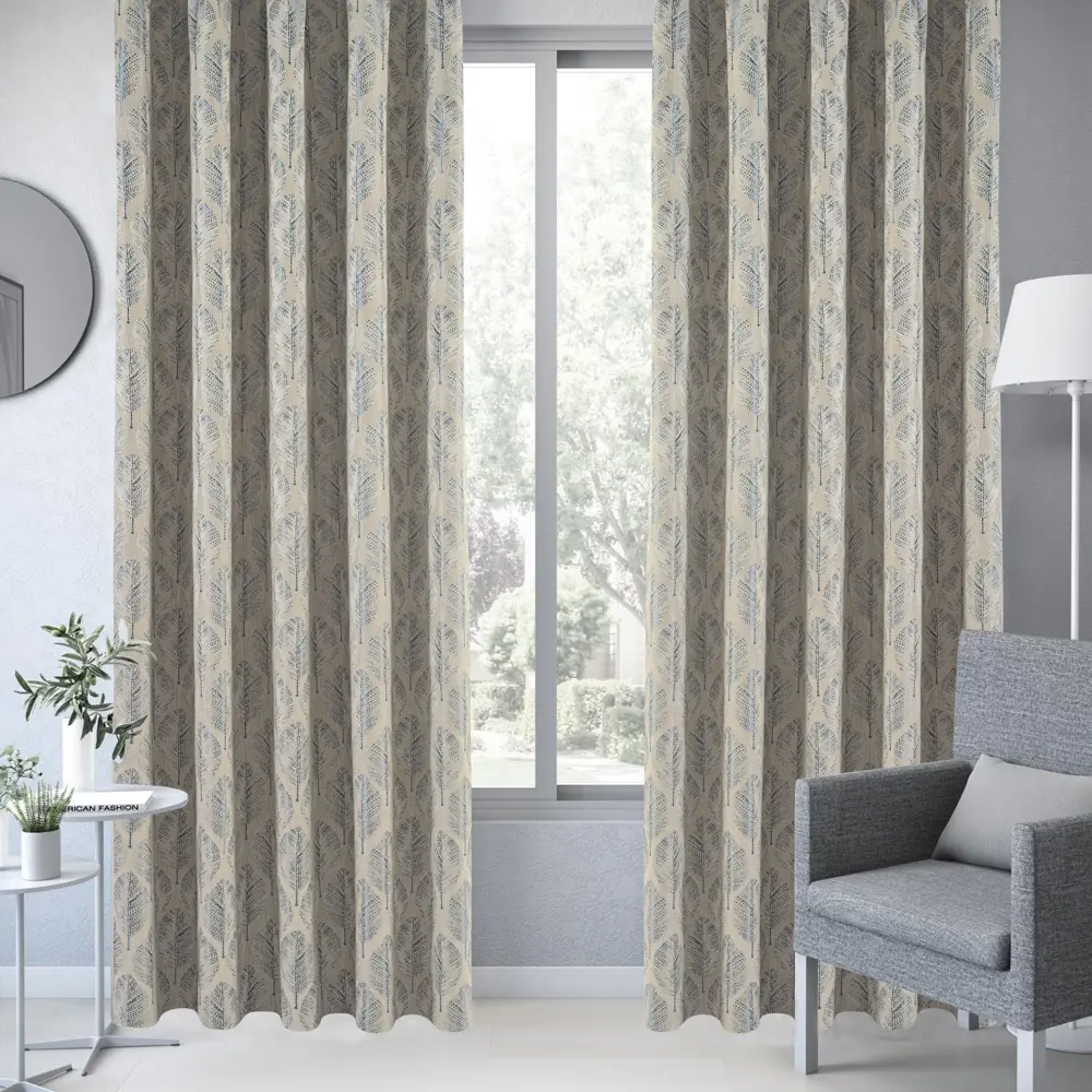 Штора на ленте Inspire Arkki 140x260 см цвет бежево-голубой 88311231 STLM-2153416  - Вид №4