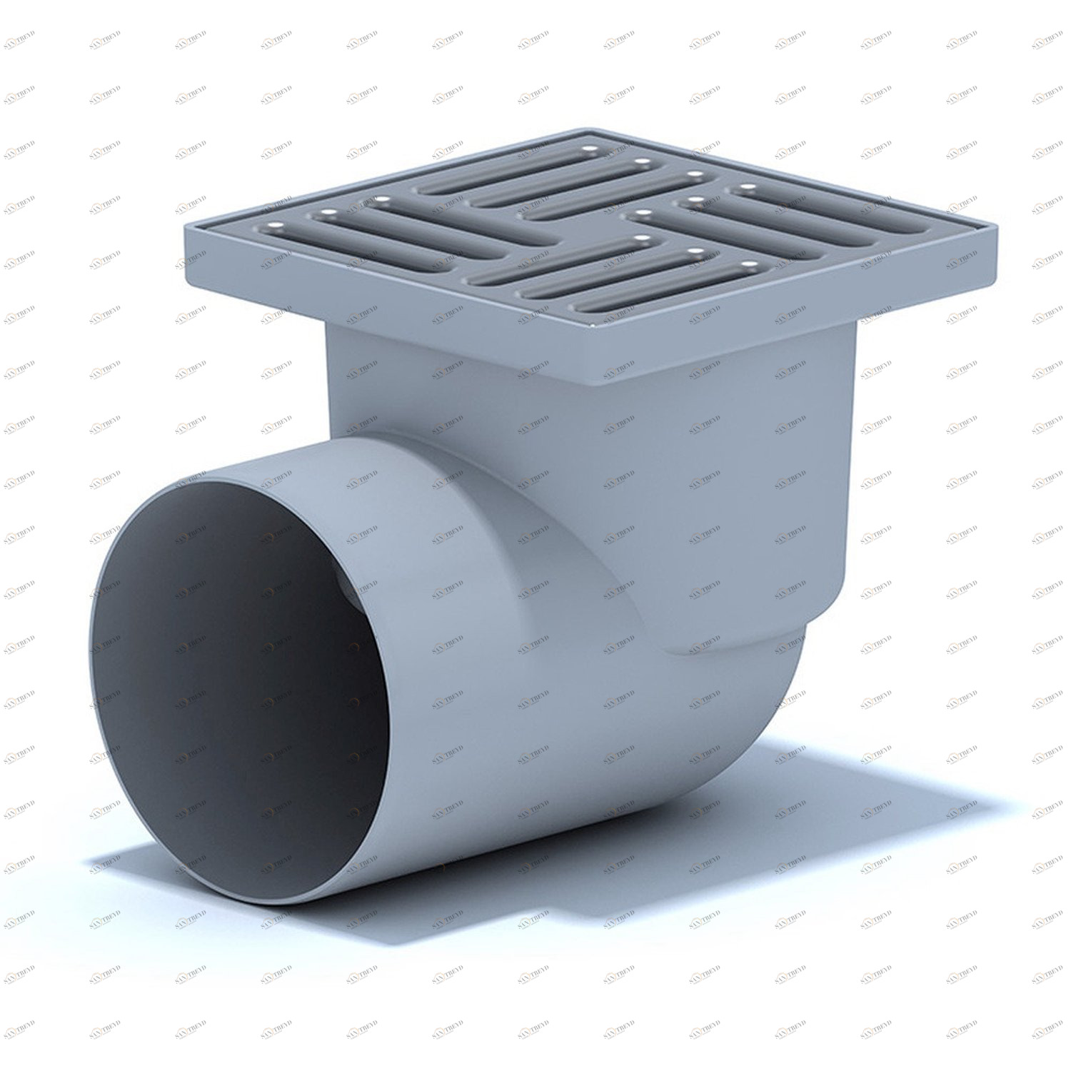 Трап горизонтальный нерегулируемый с выпуском 110мм, c пластиковый решеткой 150х150 мм ТА 1110 АНИ пласт 7206