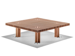 Квадратный журнальный столик из массива дерева