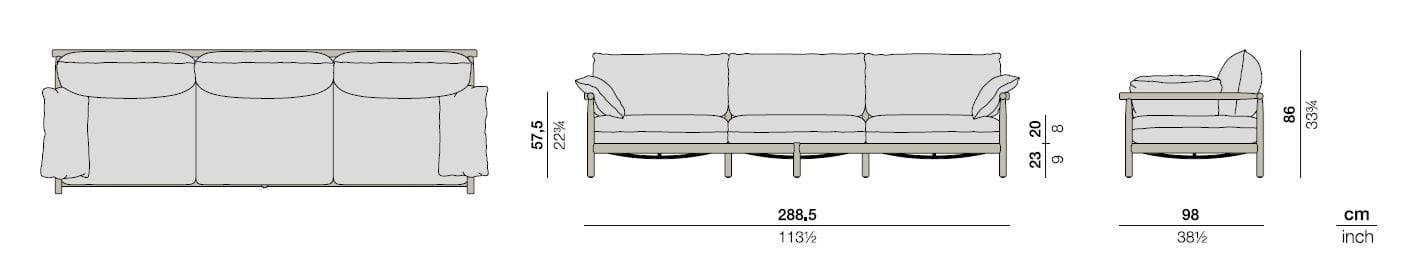 4-местный диван из ткани и тика DEDON TIBBO ARCH-00115536 - Вид №4