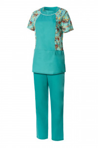 4958613 Костюм Стайл цвет свежая мята с принтом  Медицинская одежда размер 50