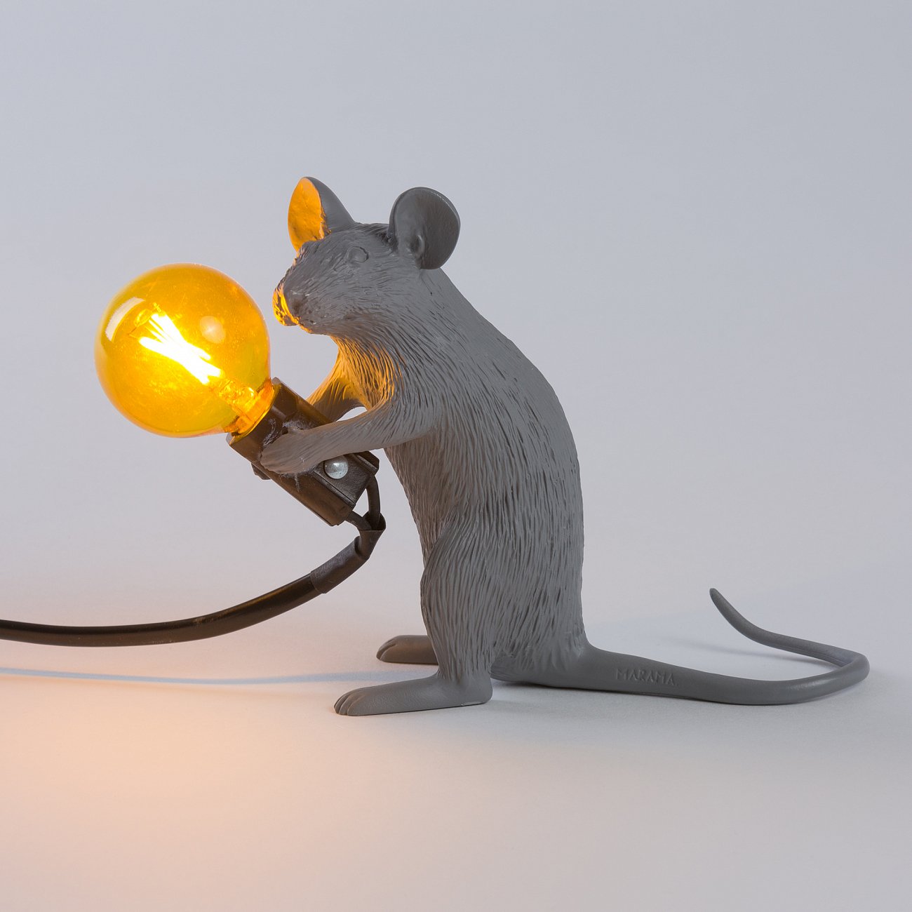 Настольная лампа 14,5х6 серая Mouse Lamp Grey Mac 14939 SELETTI ЖИВОТНЫЕ, МЫШЬ 00-3882470 Желтый;серый  - Вид №2