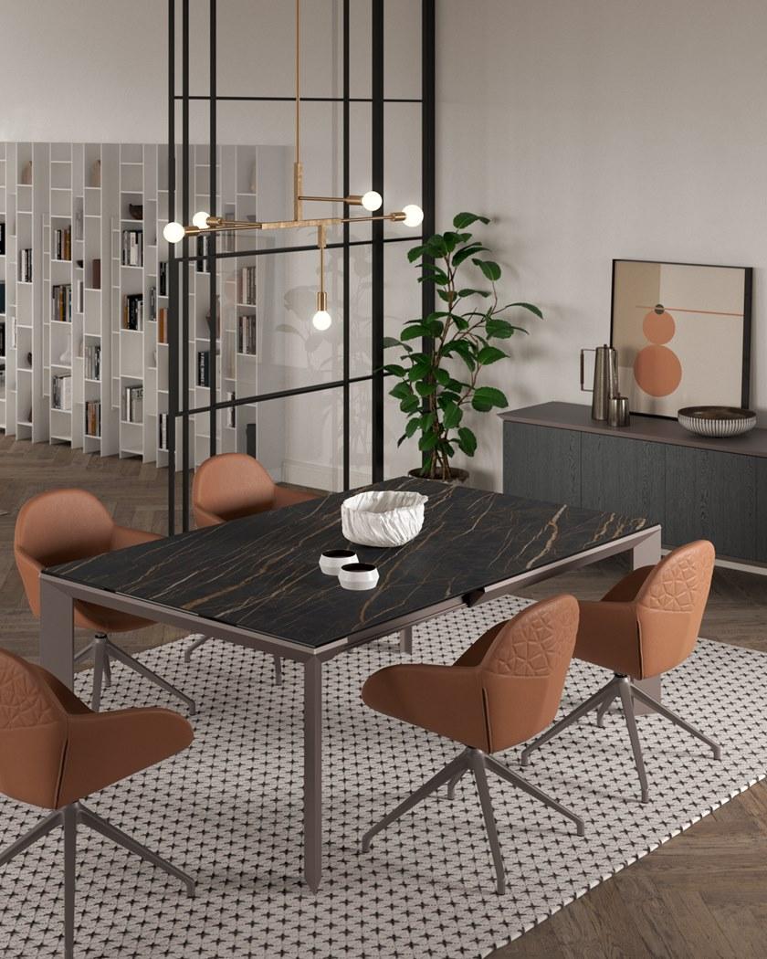 Ozzio Italia Раздвижной стол из алюминия и стекла  T200  - Вид №2