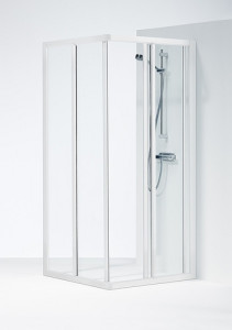 605580 IFO Душевая стена из массива SVH VK, белые лакированные профили, прозрачное стекло, SVH VK 700 x 900