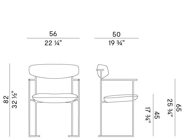 Съемное кресло из ткани и металла Potocco Keel ARCH-00150146 - Вид №4