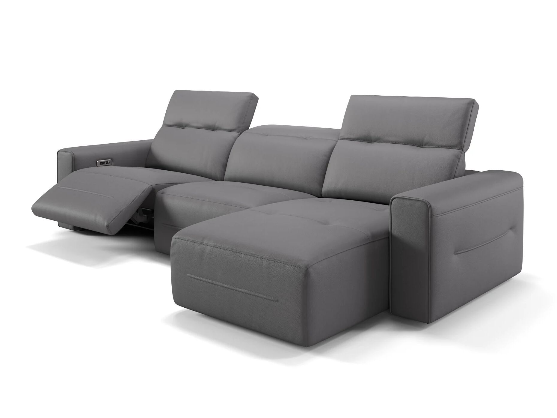 Кожаный диван с полуостровом Sofanella Канны ARCH-00138810