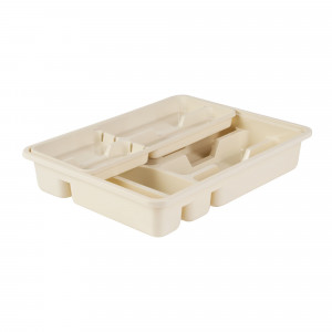 18558926 Лоток для столовых приборов двойной MIO, 40х31х7 см, цвет молочный
