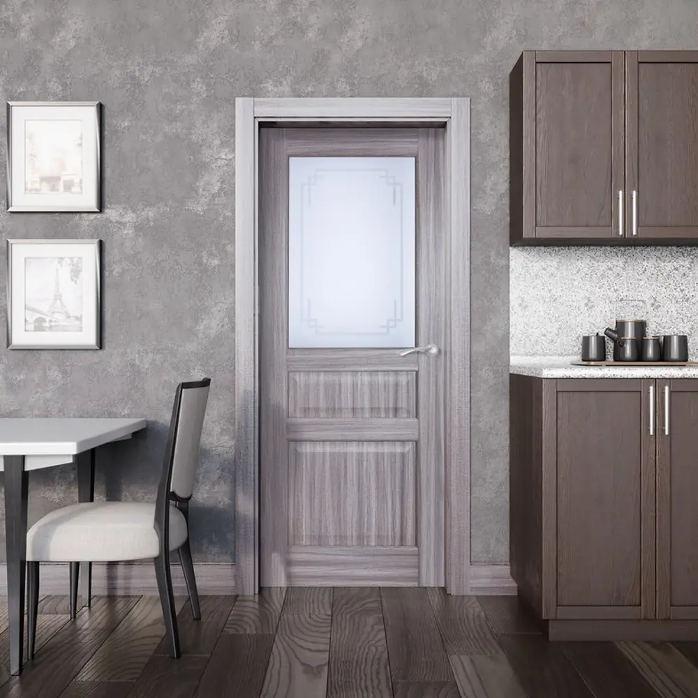 Дверь межкомнатная остеклённая Artens Мария 60x200 см цвет серый дуб 81933693 STLM-2193084  - Вид №3