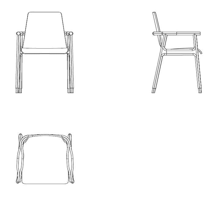 Кожаный мягкий стул с подлокотниками Morelato ARCH-00088997 - Вид №7