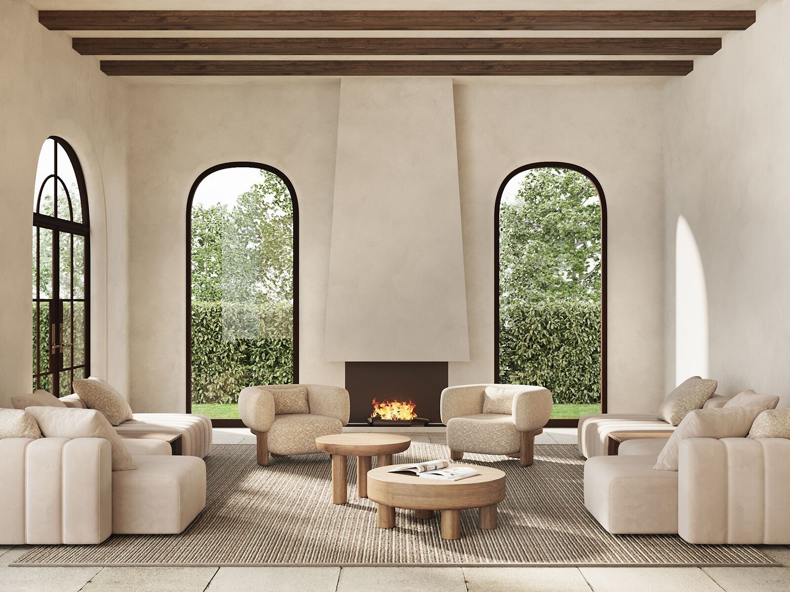 Деревянный низкий круглый журнальный столик ANA ROQUE INTERIORS ARCH-00096474 - Вид №2