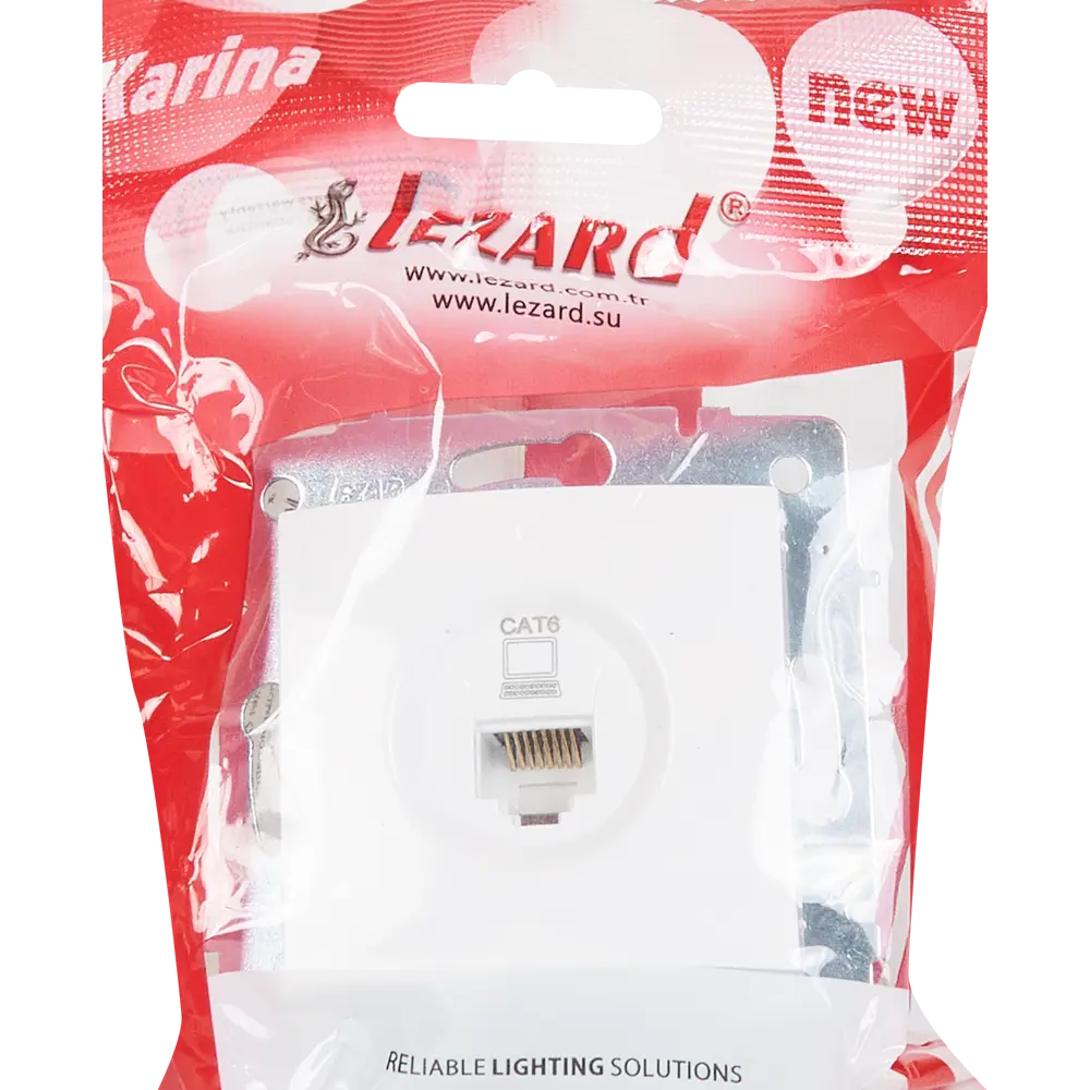Розетка компьютерная встраиваемая Lezard Karina cat 6 цвет белый STLM-2176020 - Вид №4