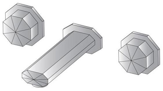 RUBINETTERIE STELLA Смеситель для ванны настенный на 3 отверстия Firenze 3250tr - Вид №1