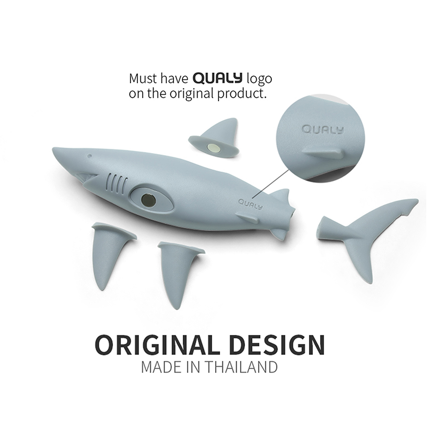 QL10341-GY Набор из 5 магнитов для холодильника shark Qualy  - Вид №5