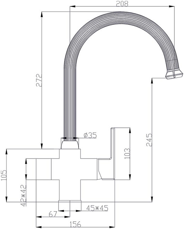 Смеситель ZorG Antic A 52 KF-BR для кухонной мойки, бронза - Вид №1