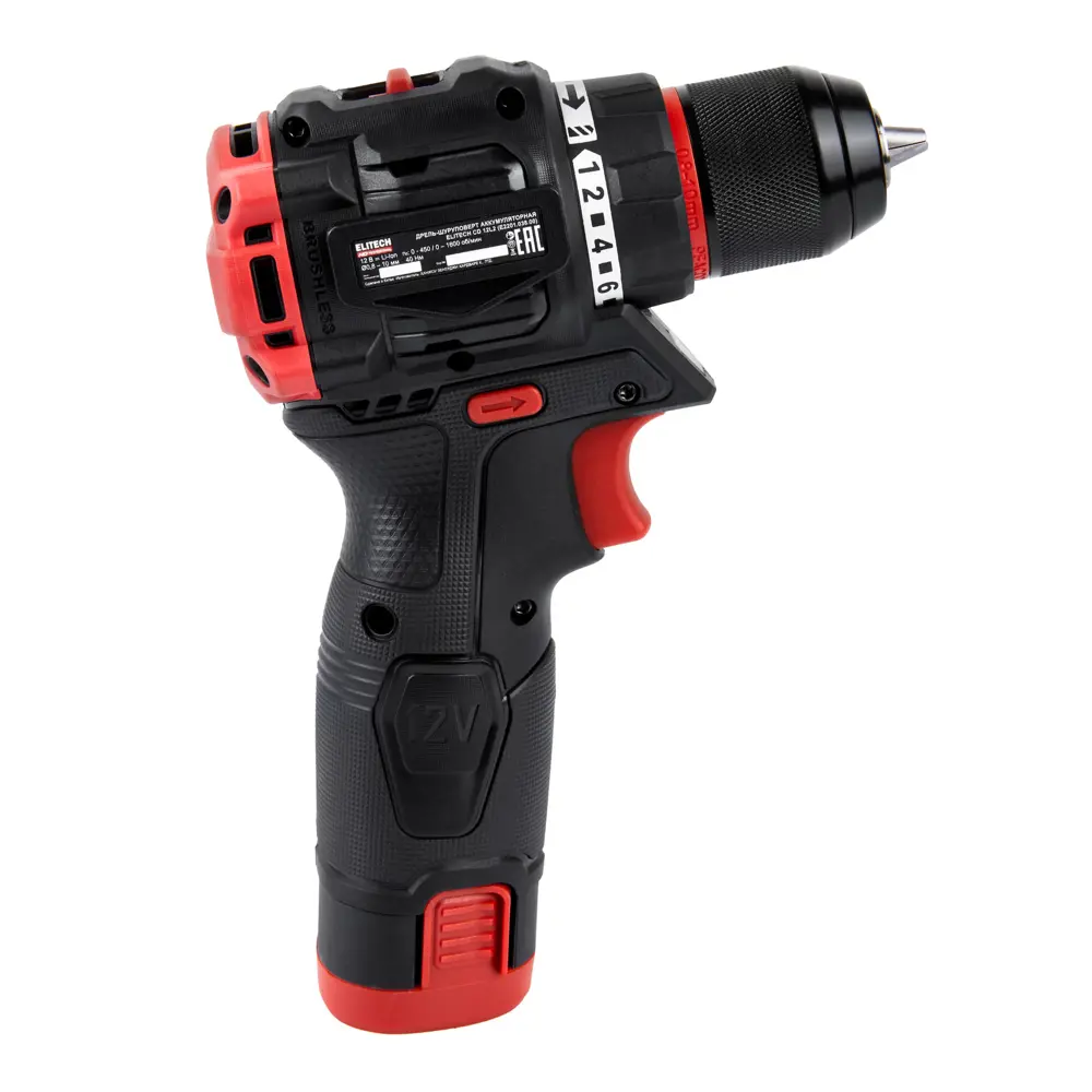 Аккумуляторная дрель-шуруповерт ELITECH HD CD12L2 12В с двумя батареями 89399570 STLM-1541511 - Вид №5