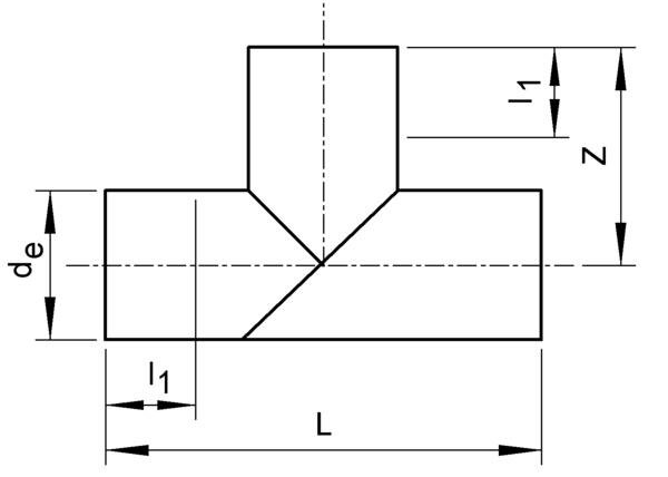 SANIT 760530206 Тройник 90 °, полипропилен, SDR 11, длинный, сварной  - Вид №1