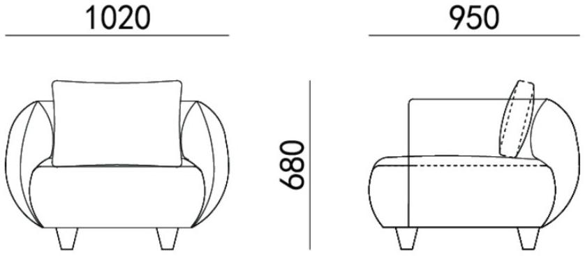 HC28 Cosmo Кресло с подлокотниками Round 31f005-11 - Вид №2