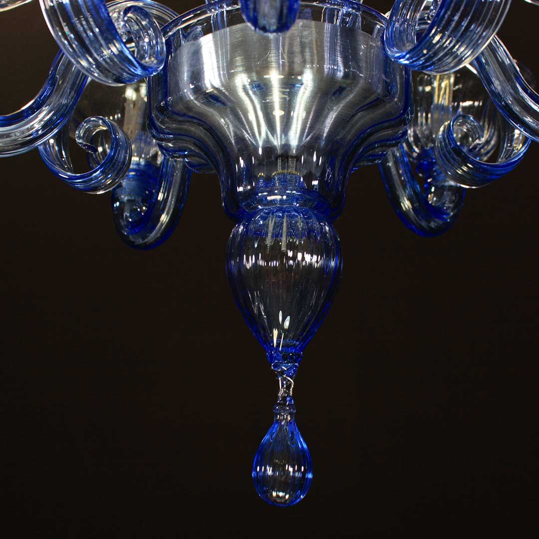 4186 ORIGINALMURANOGLASS Люстра Синяя орхидея на 5 лампочек - муранское стекло OMG 45 см CLASSICO - Вид №1