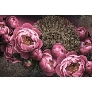 Фотообои Мандала в пионах флизелиновые, 400x270 см, L13-208