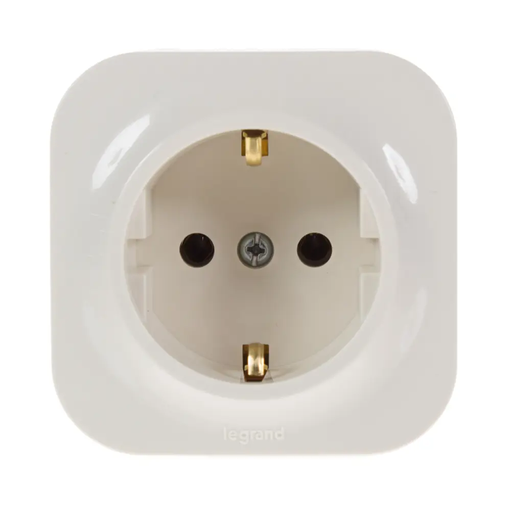 Розетка накладная Legrand Quteo с заземлением, слоновая кость 16157301 STLM-0006603