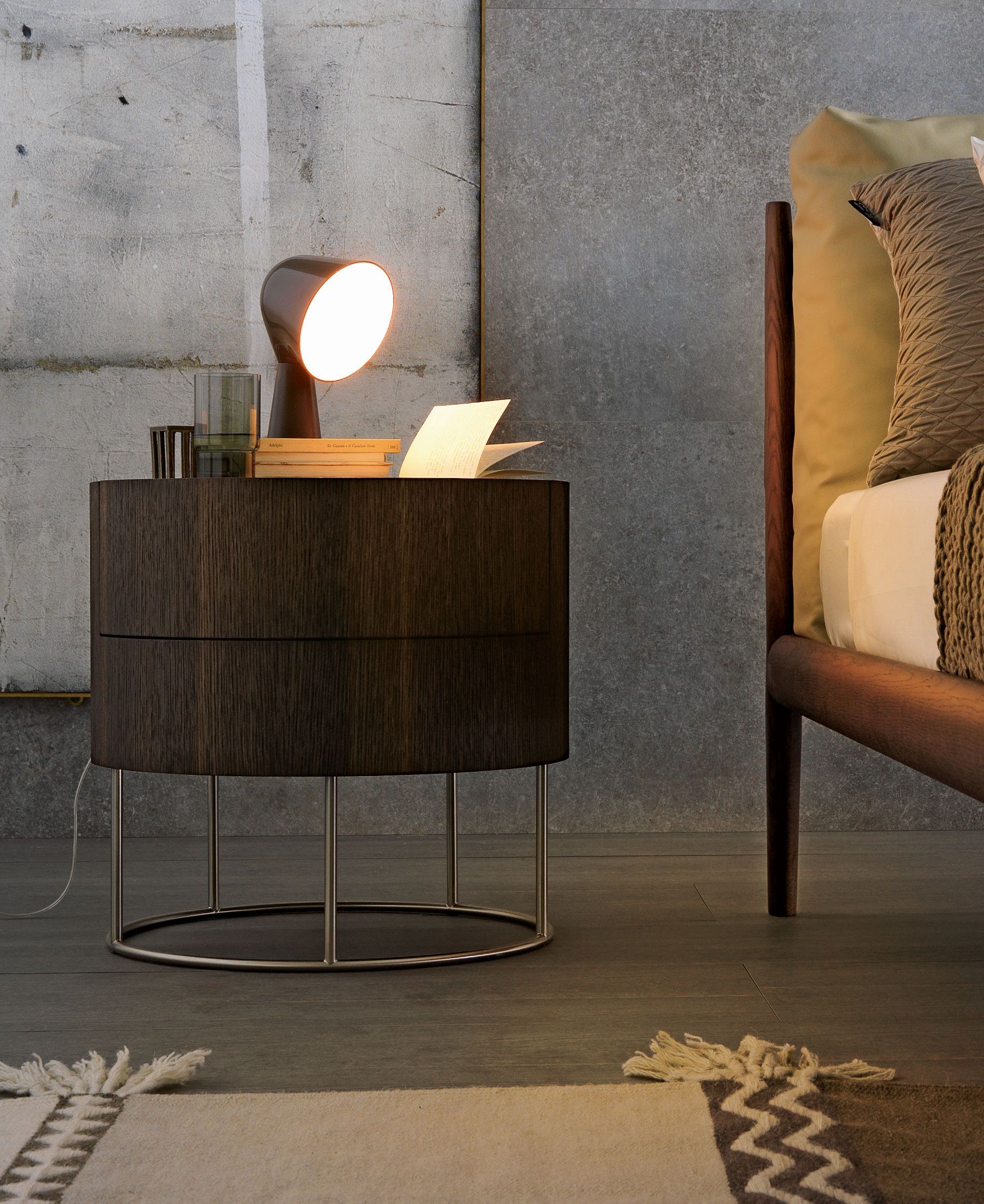 Круглая тумбочка из дуба с освещением с ящиками MisuraEmme SHANGHAI ARCH-00073843 - Вид №2