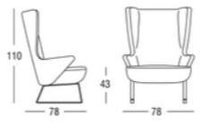Marac Кресло Bergere на салазках с подставкой для ног Belvedere sun-id-1423443 - Вид №3