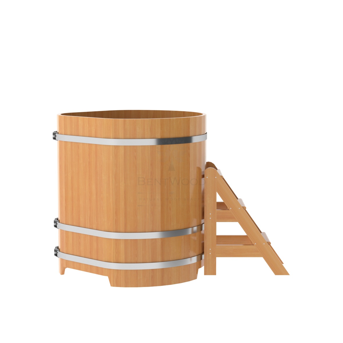 1225 Купель угловая из лиственницы 1,03х1,03х1,2 натуральная премиум Alyarus  - Вид №2