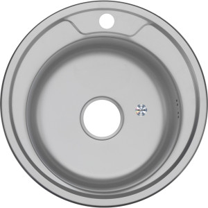 Мойка 490 MELANA 0,6/170 ДЕКОР врезная круглая с сифоном (151Dta*16)
