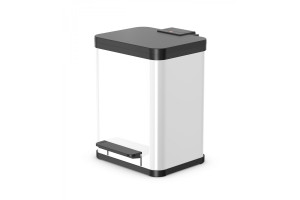 16489848 Мусорный контейнер Oko duo Plus M 2x9 л, сталь, белый, 0622-230 Hailo
