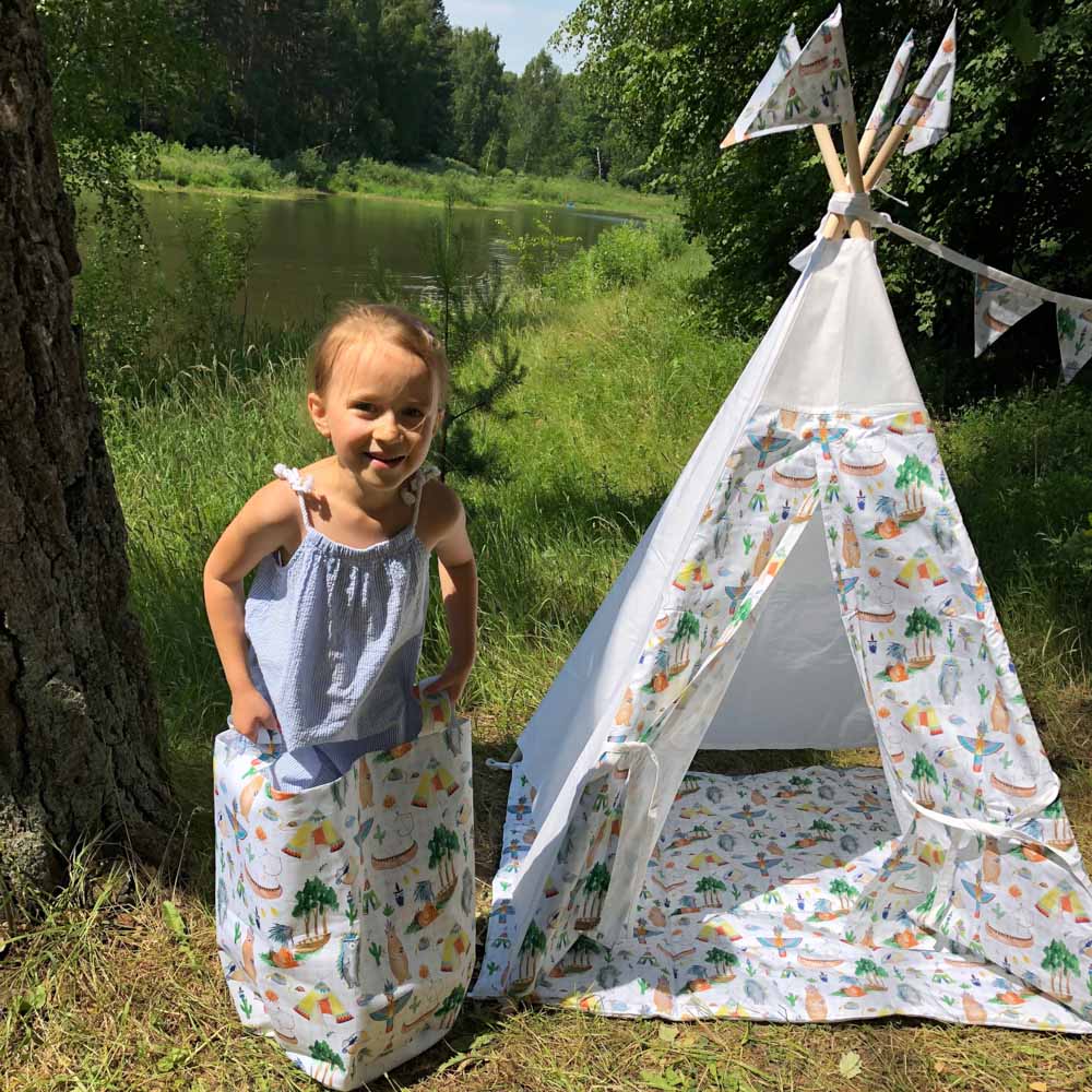 Тканевая корзина Native Party VAMVIGVAM NATIVE PARTY 282056 Белый;желтый;зеленый Santreyd  - Вид №1