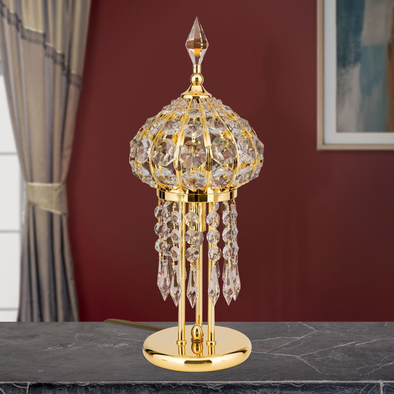 Латунная настольная лампа с кристаллами Orion Oriental ARCH-00023378 - Вид №6