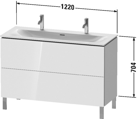 LC659902222 Тумбочка напольная L-Cube #LC6599 1220 x 481 мм Белый глянцевый декор Duravit - Вид №1