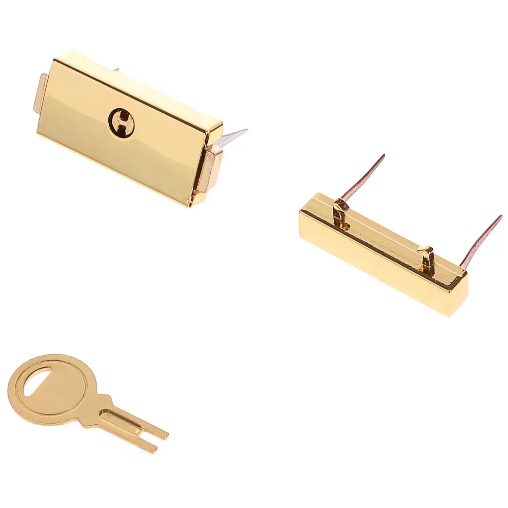 Замок нажимной 25x32 мм, цвет золото ЛЕВША STLM-2111485 - Вид №3