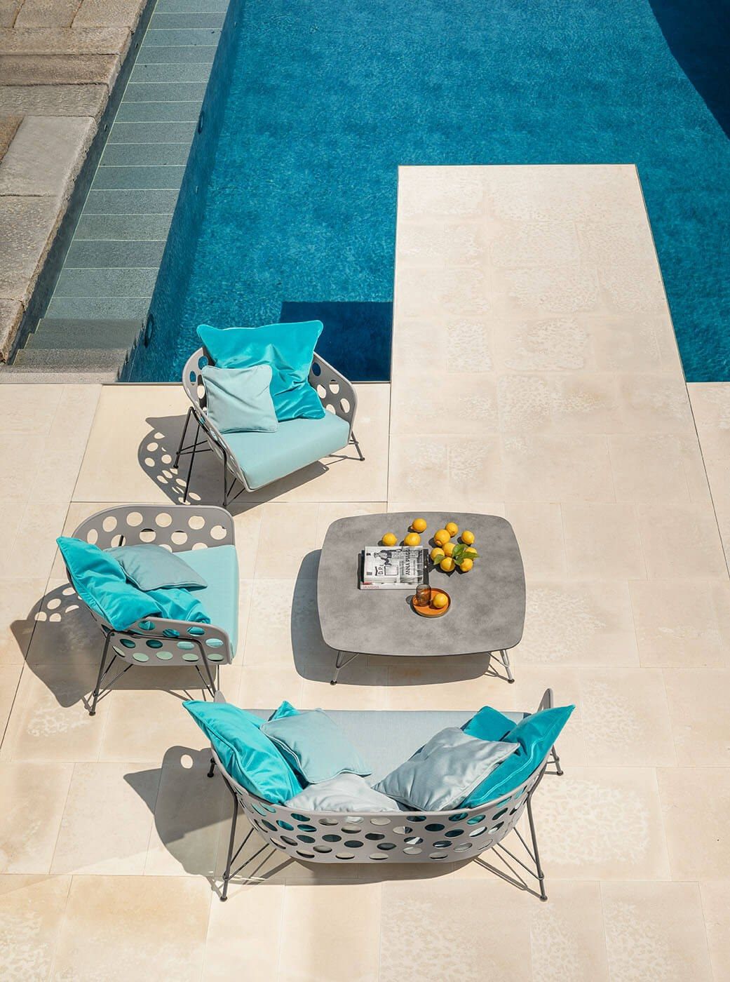 Окрашенное металлическое садовое кресло с подлокотниками Midj пузыри ARCH-00069509 - Вид №5