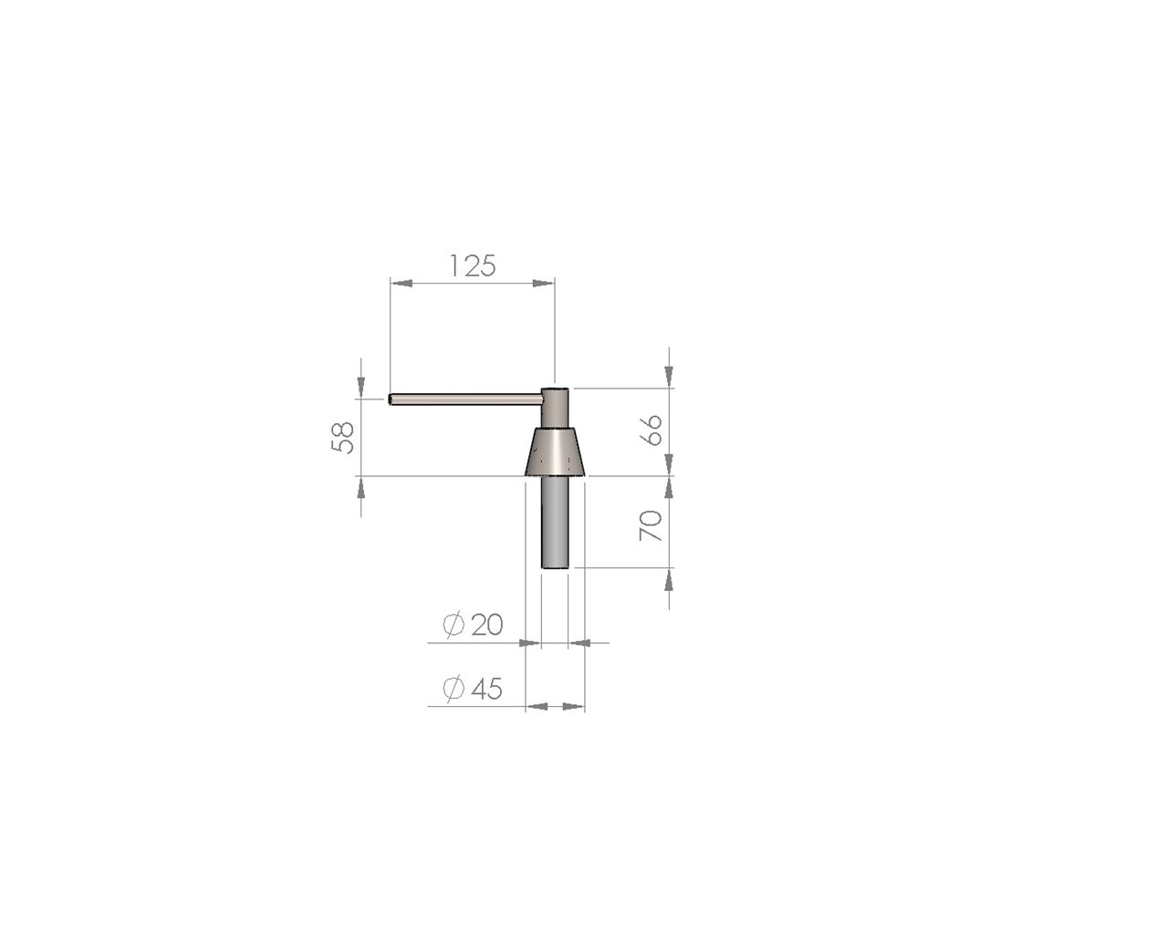 DWP101 Дозатор жидкого мыла настольный CONE, емкость бака 1000 мл, полированный Merida  - Вид №2