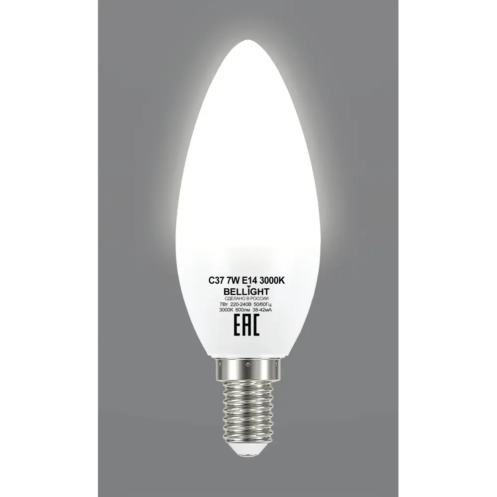 Светодиодная лампа BELLIGHT E14 свеча 7Вт теплый свет для экономного освещения 86170883 STLM-0066663 - Вид №2