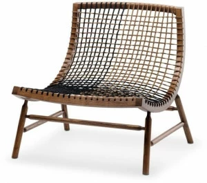 Saba Italia Кресло из массива дерева и морской веревки Sitar