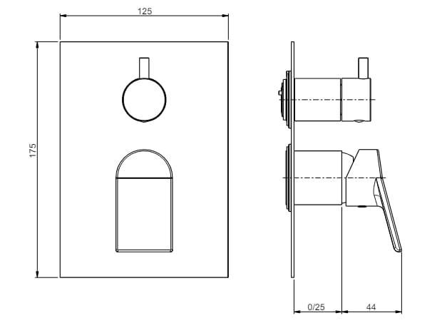 Однорычажный смеситель для душа с переключателем Rubinetterie Frattini Gintonic ARCH-00131711 - Вид №9