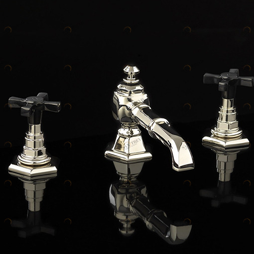 Смеситель для раковины с 3 отверстиями ADJBCS15NK Devon Devon JUBILEE BLACK CROSS Devon&Devon