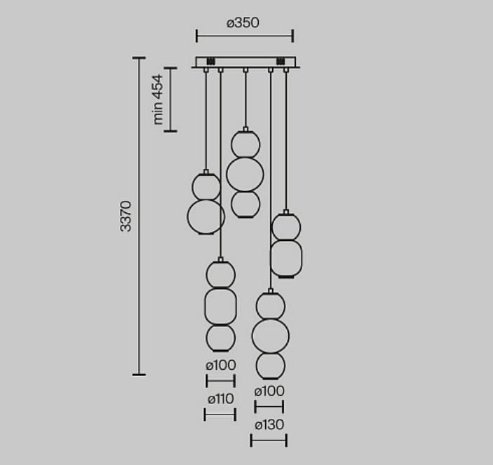 Стеклянный подвесной светильник Maytoni Капля ARCH-00074365 - Вид №2
