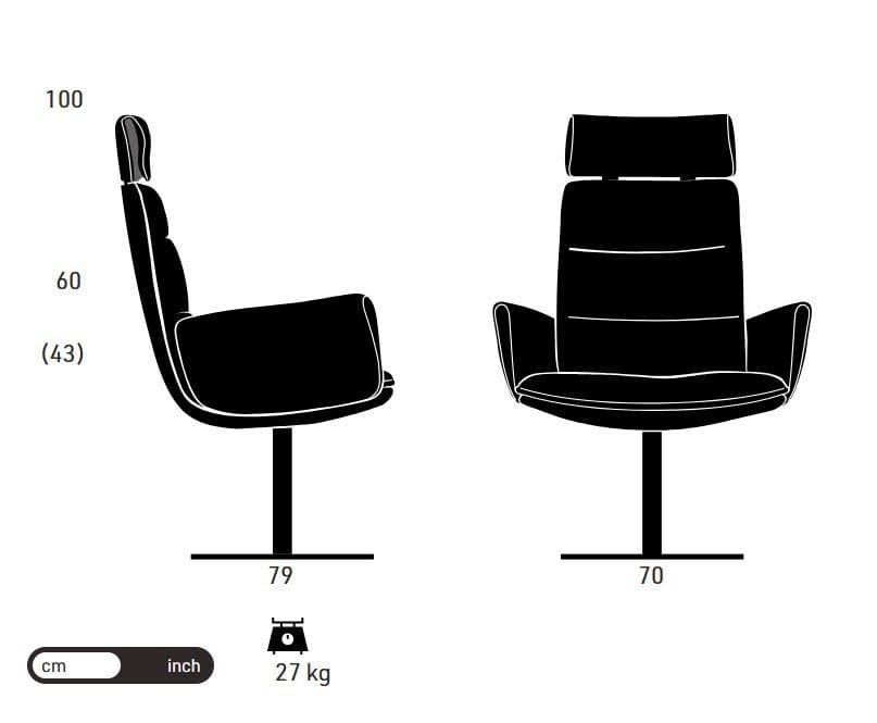 Кресло на колонне с круглым основанием KFF Cado ARCH-00114569 - Вид №8