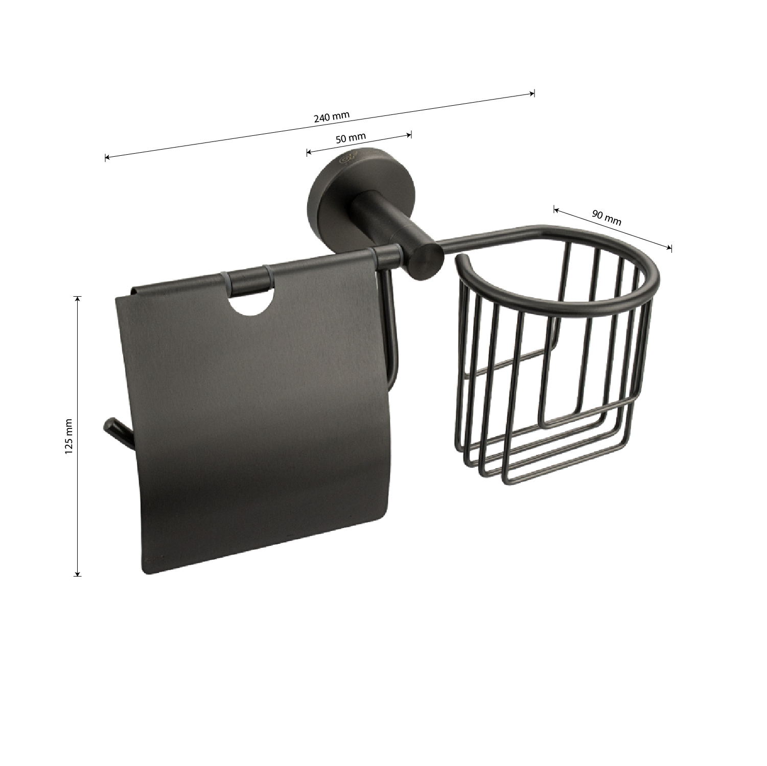 GFmark - Держатель освежителя воздуха и туалетной бумаги с экраном, ГРАФИТ, код: 78244  - Вид №2