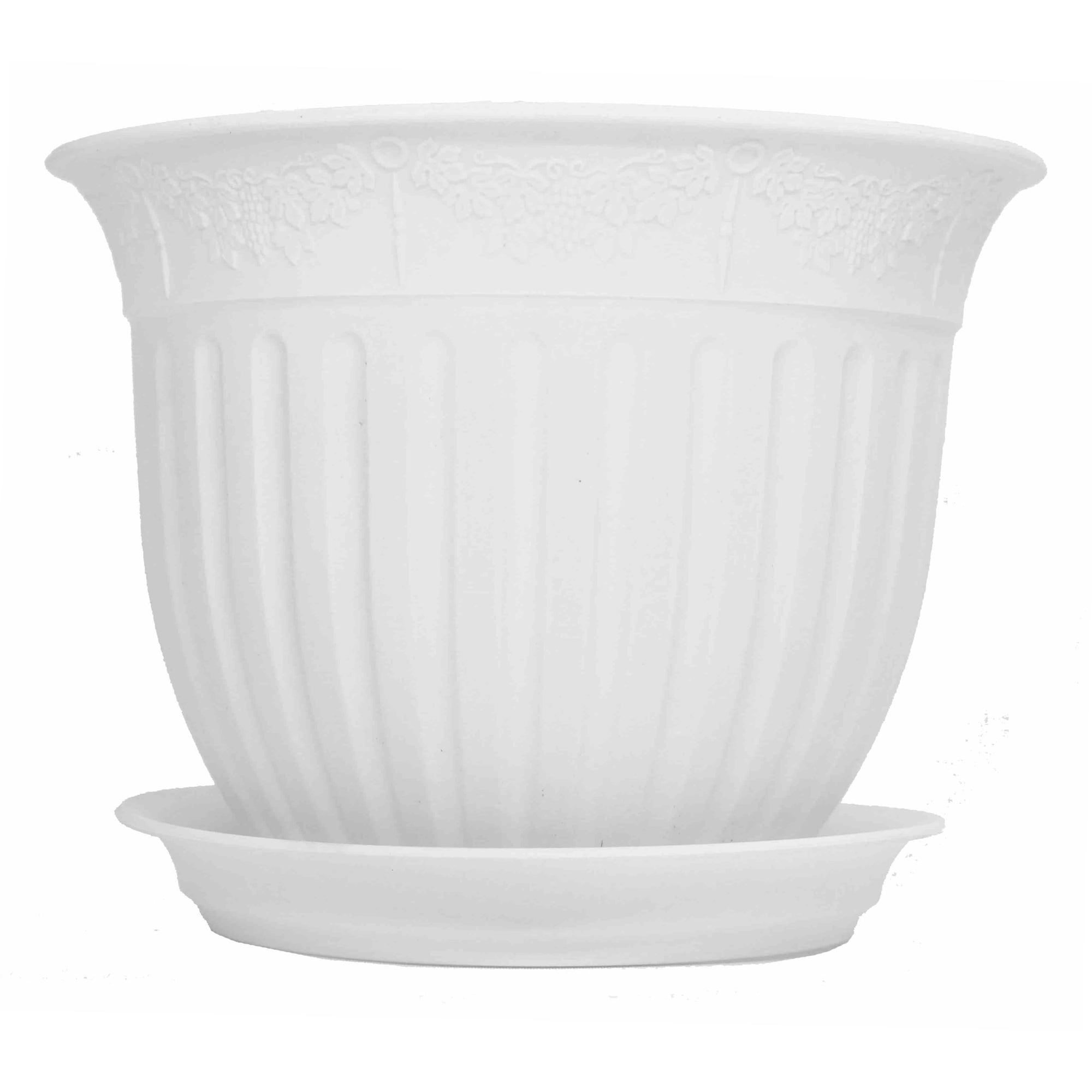 18009097 Горшок цветочный ø25 h16 см v2.25 л пластик белый Виноград Santreyd 